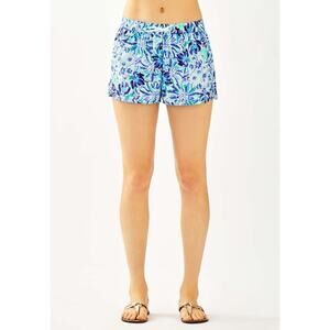 Lilly Pulitzer Luxletic Run Around Shorts in Iris Blue "High Maintenance" Sz XS
